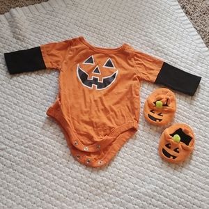 Halloween Onesie and Slipper Set
